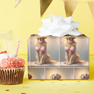 Golden Retriever Lingerie Model Presentpapper