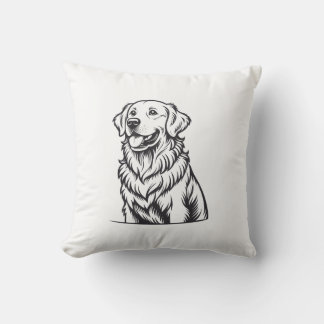 Golden Retriever Linje Konst Kast Kudd Kudde