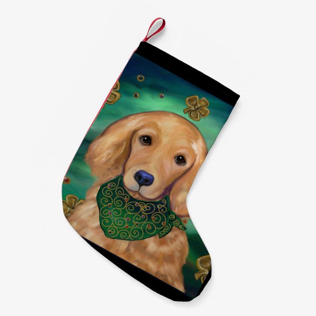 Golden Retriever Liten Julstrumpa (Framsidan (Hängande))