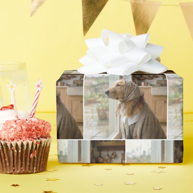 Golden Retriever Looking at the Rain Presentpapper (Födelsedagsfest)