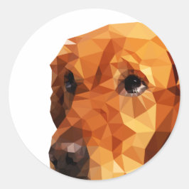 Golden Retriever Low Poly Art Runt Klistermärke