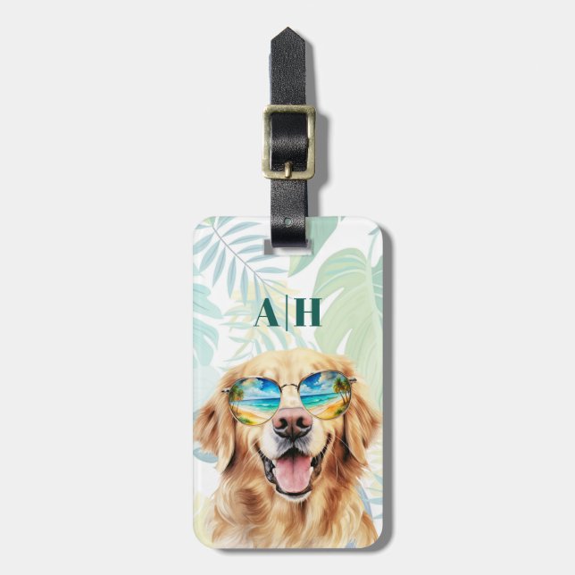 Golden Retriever Luggage Tag Bagagebricka (Vertikal Framsida)