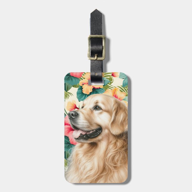 Golden Retriever Luggage Tag Bagagebricka (Vertikal Framsida)