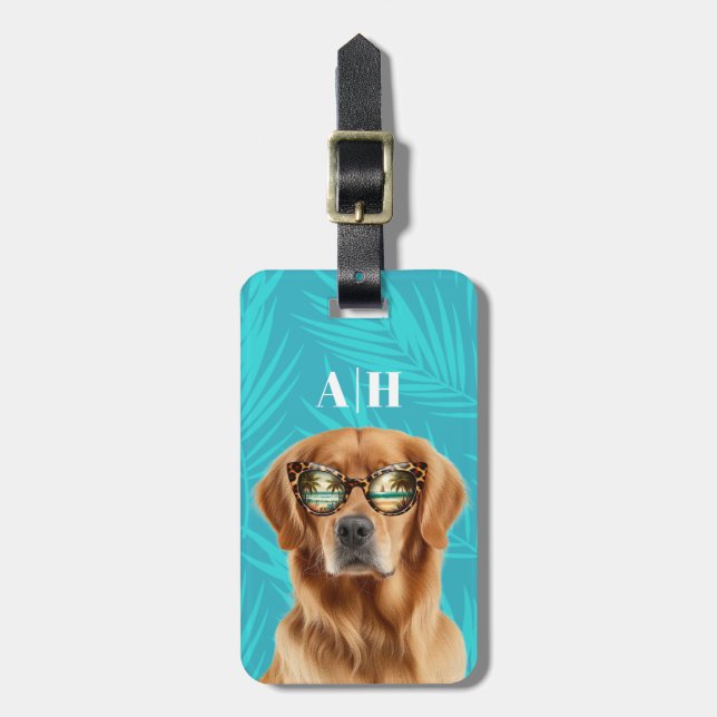 Golden Retriever Luggage Tag Bagagebricka (Vertikal Framsida)