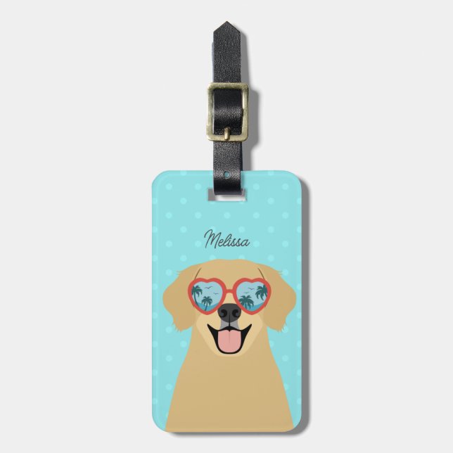 Golden Retriever Luggage Taggs Bagagebricka (Vertikal Framsida)