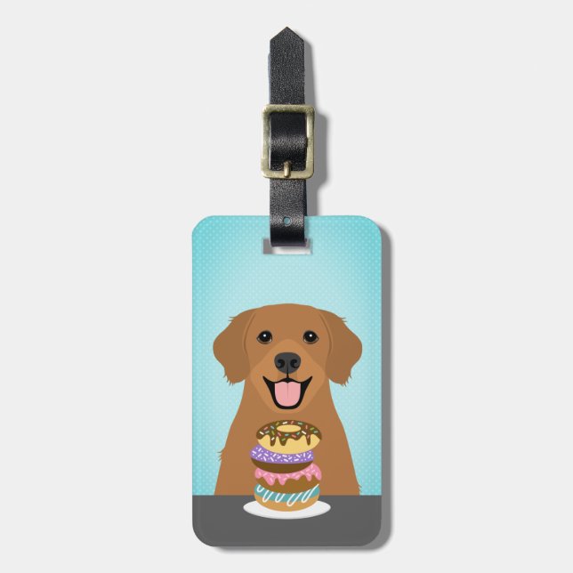 Golden Retriever Luggage Taggs Bagagebricka (Vertikal Framsida)