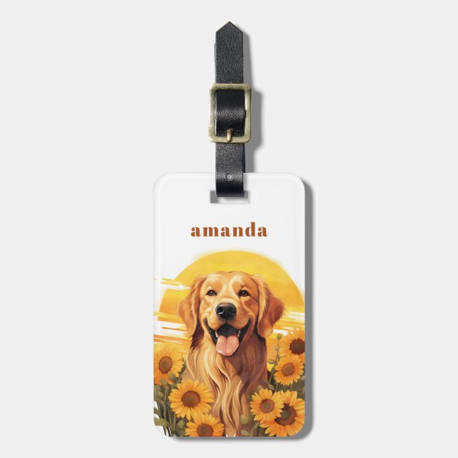 Golden Retriever Luggage Taggs Bagagebricka (Vertikal Framsida)