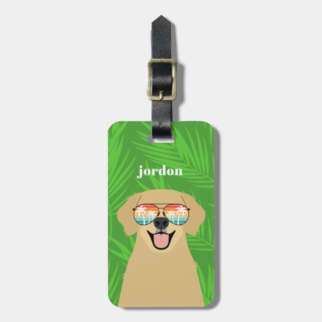 Golden Retriever Luggage Taggs Bagagebricka (Vertikal Framsida)