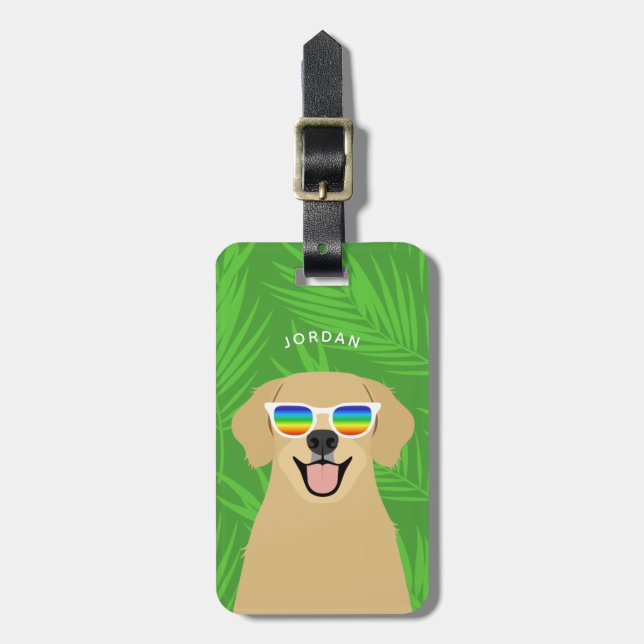 Golden Retriever Luggage Taggs Bagagebricka (Vertikal Framsida)