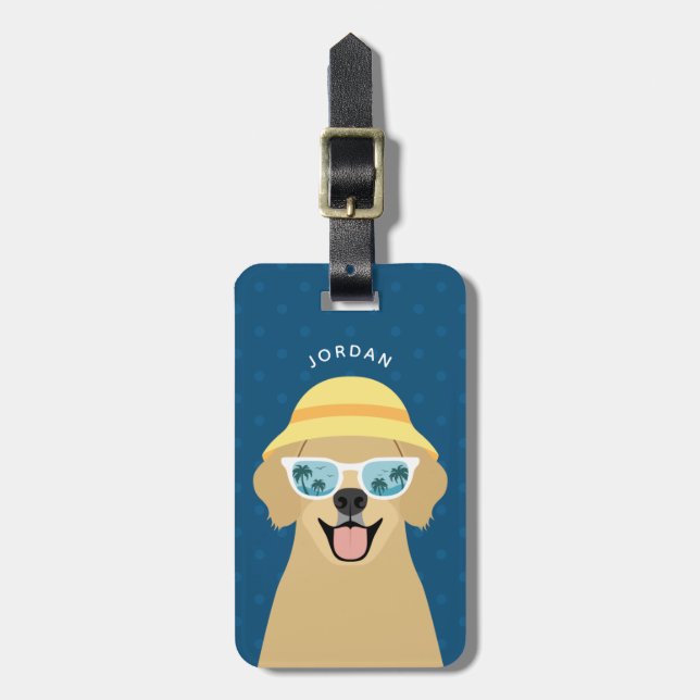 Golden Retriever Luggage Taggs Bagagebricka (Vertikal Framsida)