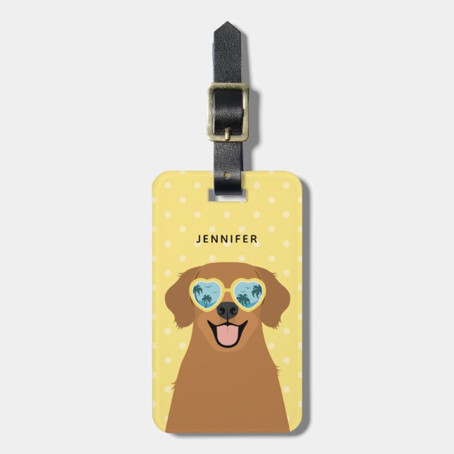 Golden Retriever Luggage Taggs Bagagebricka (Vertikal Framsida)