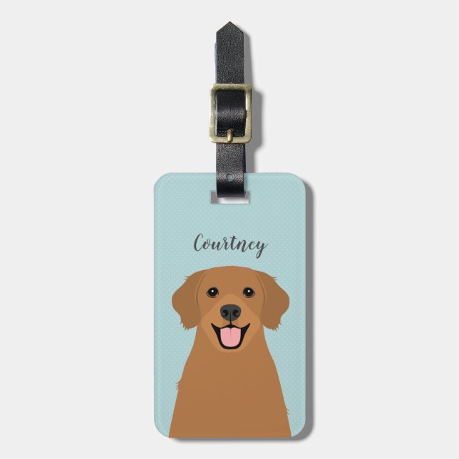 Golden Retriever Luggage Taggs Bagagebricka (Vertikal Framsida)