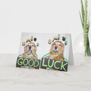 Golden Retriever Lycka till St. Patrick's Day Kort
