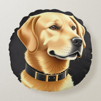Golden Retriever Lyxigt husdjursälskarepresent, St Rund Kudde