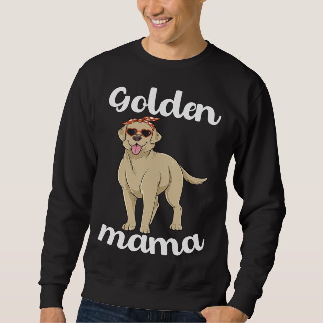 Golden Retriever Mama Labrador Mom Women Mothers D Lång Ärmad Tröja (Framsida)