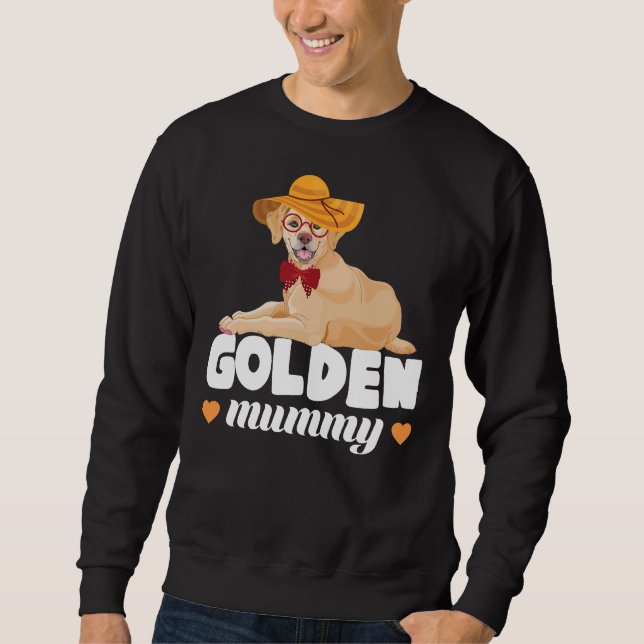 Golden Retriever Mama Owner Chill Hat Glasses Lång Ärmad Tröja (Framsida)