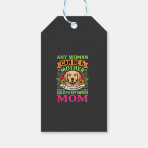 Golden Retriever Mamma Blommig Hundälskare Presentetikett