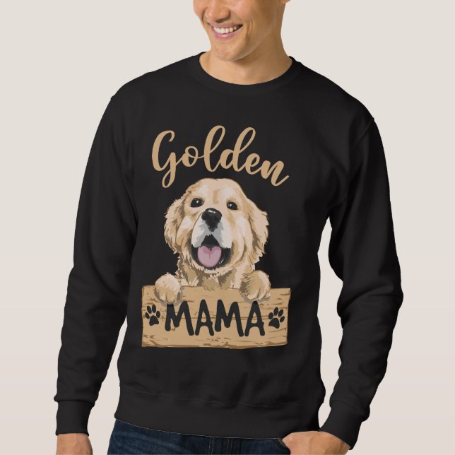 Golden Retriever Mamma Cute Hund Mamma Lång Ärmad Tröja (Framsida)