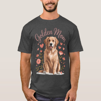Golden Retriever Mamma Feminina Blomsterälskare Hu T Shirt