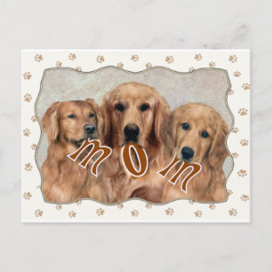 Golden Retriever MAMMA-gåvor Vykort