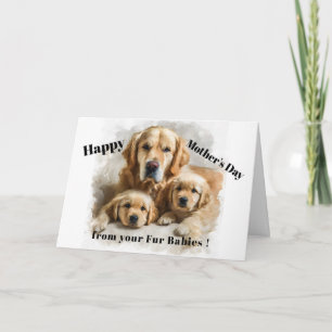 Golden Retriever Mamma Glad mors dag Söt husdjur Kort