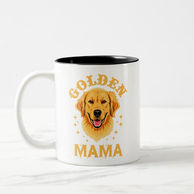 Golden Retriever Mamma hund älskare djurälskare-kv Två-Tonad Mugg (Vänster)