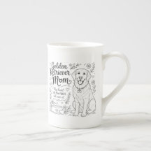Golden Retriever Mamma Hund Älskare Linje Konst