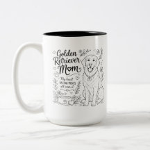 Golden Retriever Mamma Hund Älskare Linje Konst