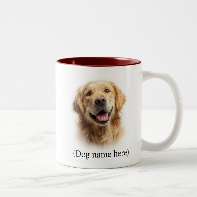 Golden Retriever Mamma Hund Kärlek Två-Tonad Mugg (Höger)