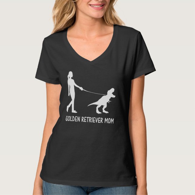 Golden Retriever Mamma Hund Mamma Dinosaur Women M T Shirt (Framsida)