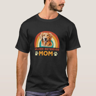 Golden Retriever Mamma Hund Retro Sunset Mor's Day T Shirt