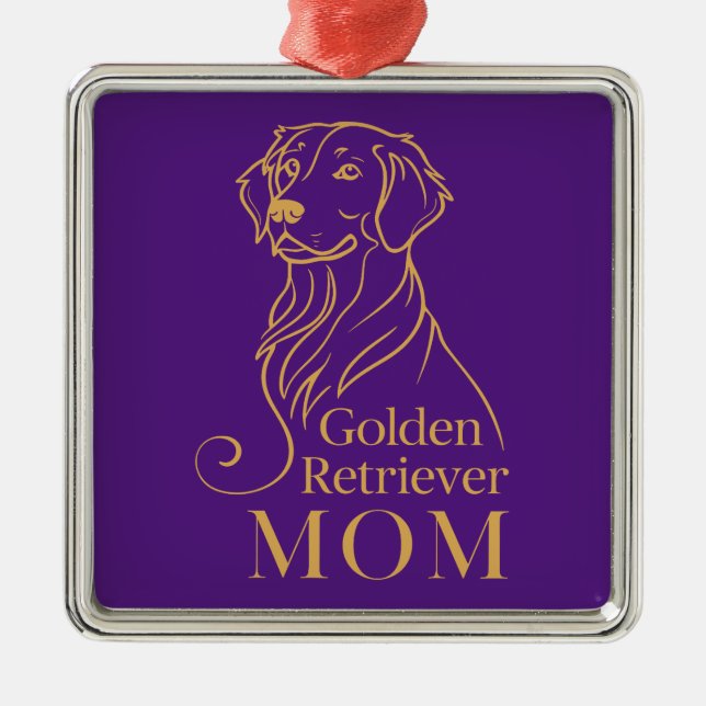 Golden Retriever Mamma Julgransprydnad Metall (Framsidan)