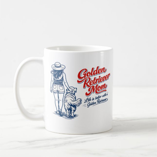 Golden Retriever Mamma Kaffemugg  (Vänster)