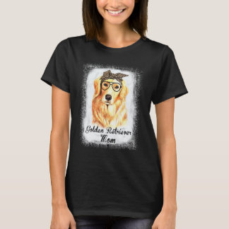 Golden Retriever Mamma Leopard Blekad Hund Husdjur T Shirt