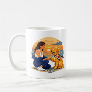 Golden Retriever-Mamma Liv vid Havet Kaffemugg
