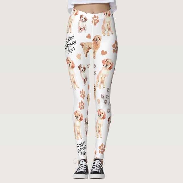Golden Retriever Mamma Mönster Leggings (Framsida)