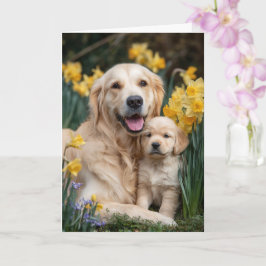 Golden Retriever Mamma Mors Dag Kärlek Kort