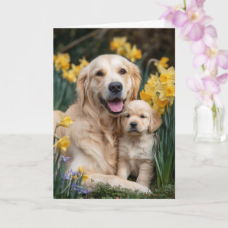 Golden Retriever Mamma Mors Dag Kärlek Kort