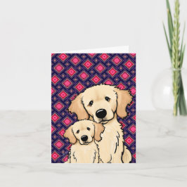 Golden Retriever Mamma och Valp Kort