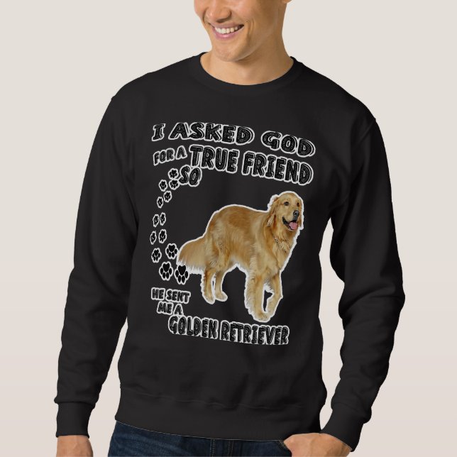 Golden Retriever Mamma Pappa Costume Cute Lång Ärmad Tröja (Framsida)