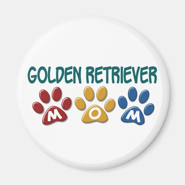GOLDEN RETRIEVER Mamma Paw Skriv ut 1 Magnet (Framsidan)