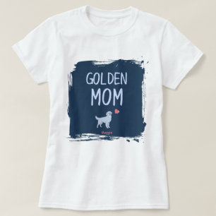 Golden Retriever-mamma skjorta med anpassat namn T Shirt