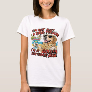 Golden Retriever Mamma Tecknad T Shirt