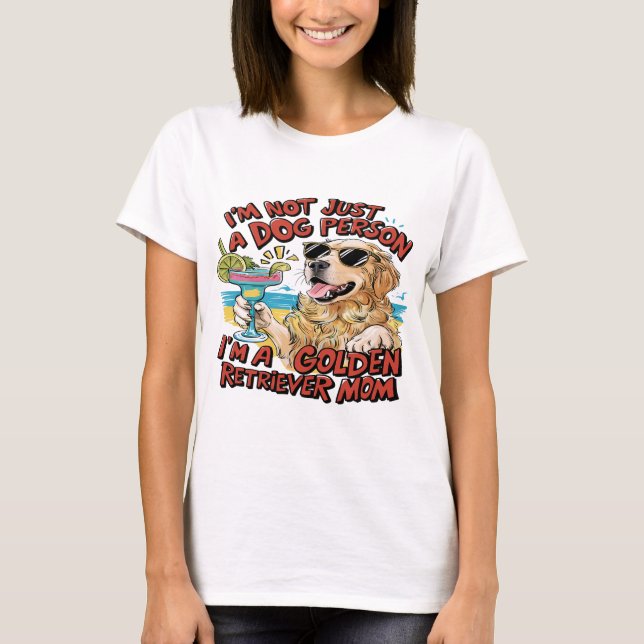Golden Retriever Mamma Tecknad T Shirt (Framsida)