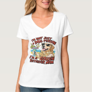 Golden Retriever Mamma Tecknad T Shirt