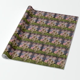 Golden Retriever med amerikansk Flagga Presentpapper