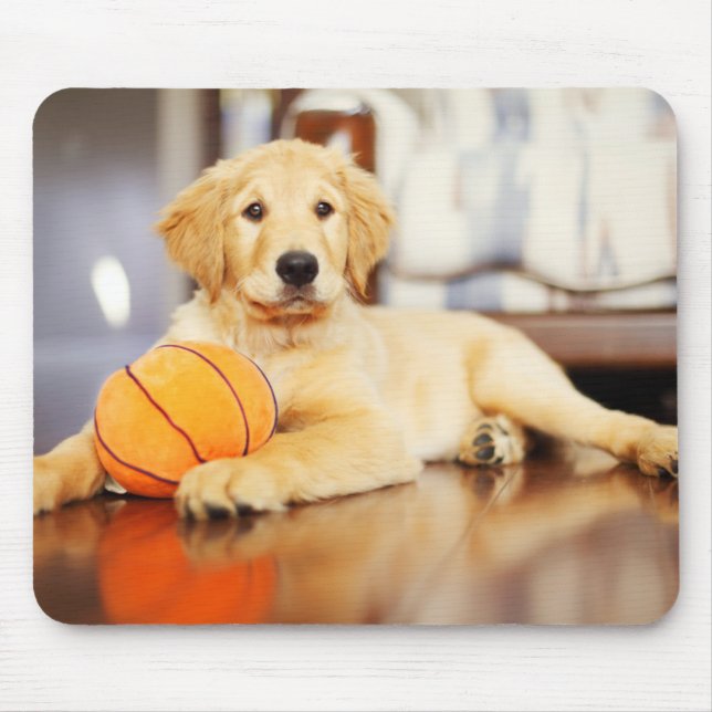 Golden Retriever med basket Leksak Musmatta (Framsidan)