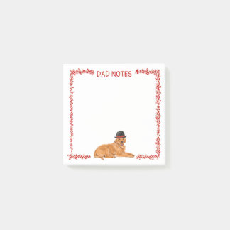 Golden Retriever med Black Hat Post-it Block