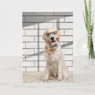 Golden Retriever med Bowtie Fars dag Kort
