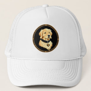 Golden Retriever med elegant halsband Keps